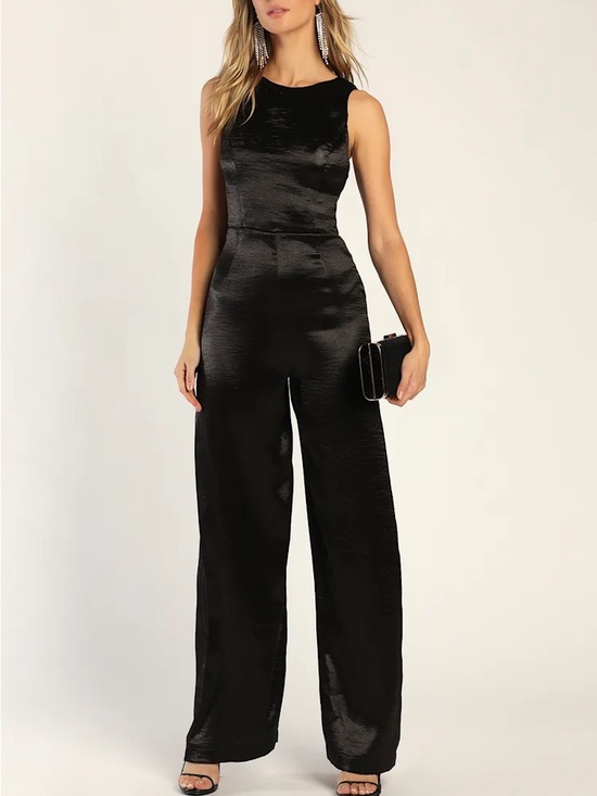 Worthington Pants - Worthington Black Velvet Jumpsuit minimalist gothic chic